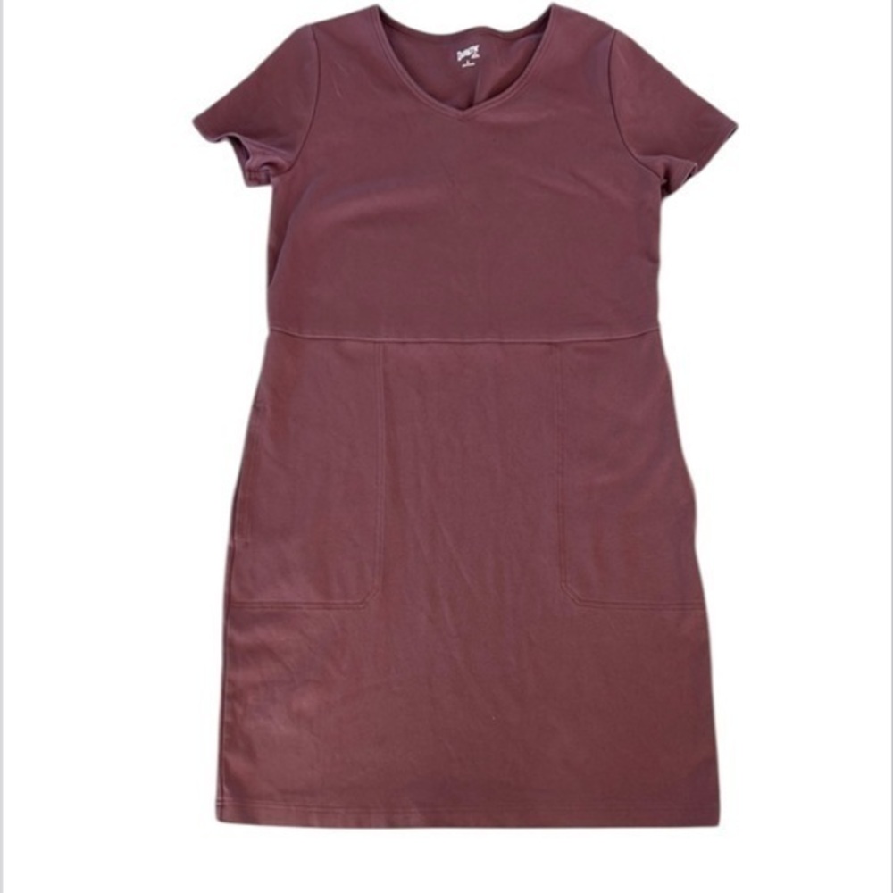 Duluth Trading Co. NoGA Naturale Cotton Short Sleeve Dress size small mauve